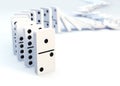 Row of dominoes collapsing Royalty Free Stock Photo