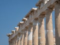 Row of Doric Columns on the Parthenon in the Acropolis of Athens Greece Royalty Free Stock Photo