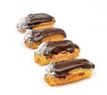 Row of eclair Royalty Free Stock Photo