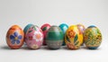 Colorful Easter Eggs with Floral Patterns and Designs Royalty Free Stock Photo