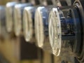 Row of Electric Meters Royalty Free Stock Photo