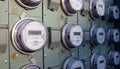 Row of electric meters Royalty Free Stock Photo