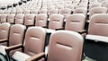 Row of empty chairs, seats in lecture hall Royalty Free Stock Photo