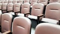 Row of empty chairs, seats in lecture hall Royalty Free Stock Photo