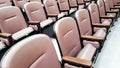 Row of empty chairs, seats in lecture hall Royalty Free Stock Photo