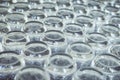 Row of empty drinking glass in the restaurant Royalty Free Stock Photo