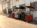 Row of Handcarts for selling in Havana