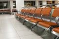 Empty airport. Waiting area in airport. Flight delay cancellation. Royalty Free Stock Photo