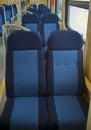 Row of empty seats in train wagon Royalty Free Stock Photo