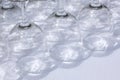 Row of empty wine  glasses ready for the party Royalty Free Stock Photo