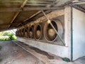 The exhaust fans from the livestock house