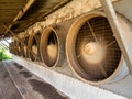 The exhaust fans from the livestock house