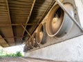 The exhaust fans from the livestock house