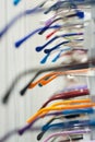 Row of eyeglass at an opticians