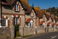 A row of fisherman`s cottages in the cute Devon seaside town of Beer Royalty Free Stock Photo