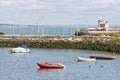 Row of fishing boats, Howth harbour, Ireland Royalty Free Stock Photo