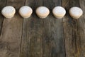 Row of five muffins Royalty Free Stock Photo