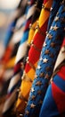 A row of nautical flags with stars and stripes, AI Royalty Free Stock Photo