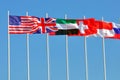 Row of flags of various countries Royalty Free Stock Photo
