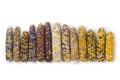 Row of colorful gem glass corn on cob