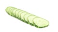 Row of fresh slices cucumber Royalty Free Stock Photo