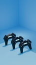 Row of futuristic gaming controllers Royalty Free Stock Photo