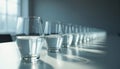 Row of Water Glasses on Table Royalty Free Stock Photo