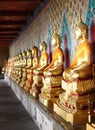 Aligned gold buddha in wat arun, Bangkok, ThaÃÂ¯land