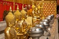Row of the golden buddhas at Wat Prathat Doi Suthep, Chiang Mai, Thailand