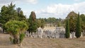 Rows of grave tombs and wall graves in Alto de Sao Joao cemtery, Lisbon