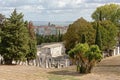 Rows of grave tombs and wall graves in Alto deSao Joao cemtery, Lisbon