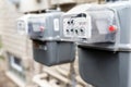 Natural gas meters at an apartment Royalty Free Stock Photo