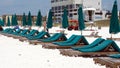 Row of green lounge chairs Royalty Free Stock Photo