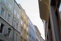 A Row of Houses in the Old Town of Linz, Austria Royalty Free Stock Photo