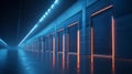 A row of grey industrial units with roller shutter doors, dark blue background and wireframe lines outlining the units, offering Royalty Free Stock Photo