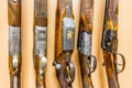 Row of guns in shop Royalty Free Stock Photo
