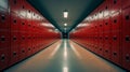 Row of hallway lockers, neat and organized Royalty Free Stock Photo