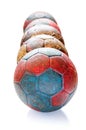 Row of Handball Balls