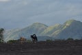 row of hills seen from the jumpai beach-bali Royalty Free Stock Photo