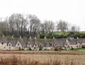 Row of historic quintessential Cotswold cottages in Bibury, England Royalty Free Stock Photo