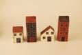 Row of homes in different shapes and sizes