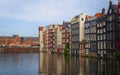 Row houses by the canal in Amsterdam, Netherlands Royalty Free Stock Photo