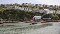 Row of houses and harbour at Mevagissey in Cornwall, England Royalty Free Stock Photo