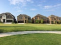 Row of houses with park in friendly community