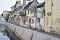 Row of houses on the river Royalty Free Stock Photo