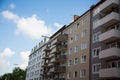 Row of houses, tenement houses, old building in Munich, Schwabing Royalty Free Stock Photo