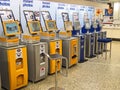 A row of instant photo kiosks in a store. Royalty Free Stock Photo