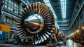 Row of Jet Engines in Factory Workshop Royalty Free Stock Photo