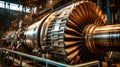 Row of Jet Engines in Factory Workshop Royalty Free Stock Photo