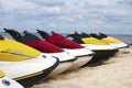 Row of jet skis Royalty Free Stock Photo